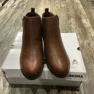 Sonoma Chestnut Ankle Boots Size 10